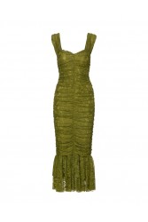 MIX AND MATCH Layla Lace Olive Dress Λαδί Φόρεμα